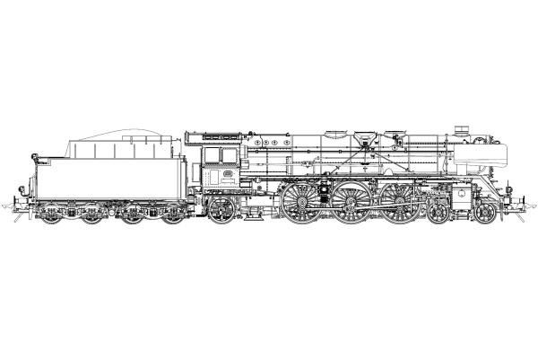 0 D DB Dampflokomotive BR 01 , 2C1, Ep.IV, Witte- Windleitbl., Spitzenlicht 3,  etc..................................................................