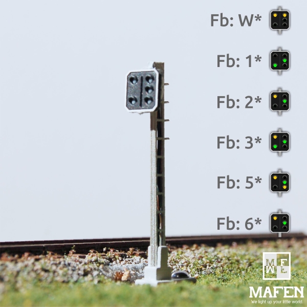 N Ch SBB Vorsignal LED, 5 Leuchten, gelb, grün, gelb, grün, gelb, etc..................