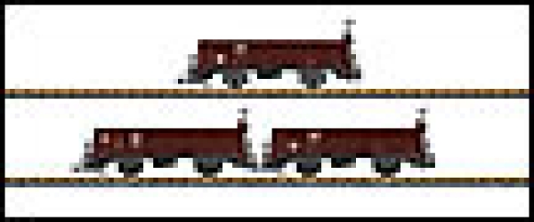 G HSB Güterwagen-Set offen 3-tlg 2A Ep.VI
