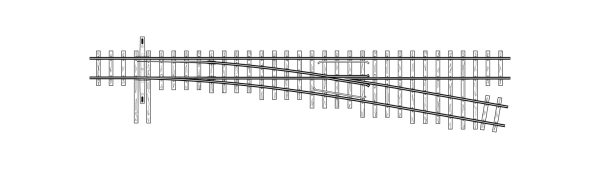 H0m Bahnausstattung Code 70 Weiche links 9,5°, 268mm, R 750, etc....................................................................................