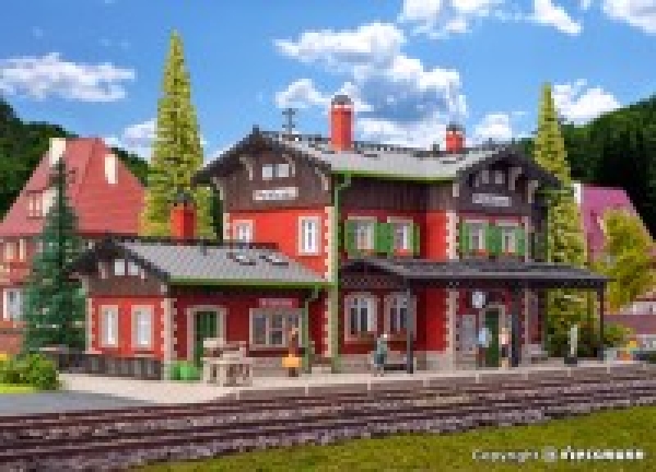 H0 Bahngebäude BS Bahnhof Waldbronn, L= 31x 15, 5x13cm, etc............................................................