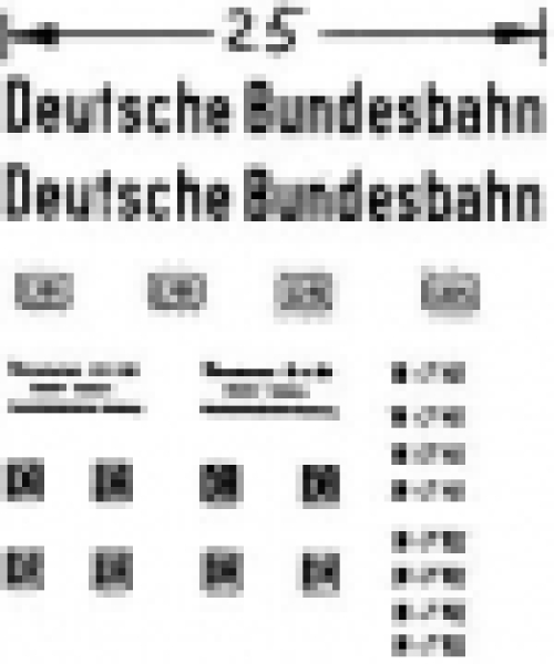 H0 Ausstattung BS Beschriftungssatz " Deutsche Bundesbahn "