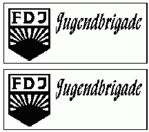 G D DR Zubehör Schild DR MS Paar " FDJ Jugendbrigade "