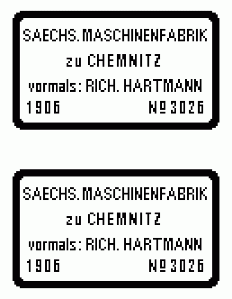 G D DR Zubehör Schild MS Paar Hartmann groß