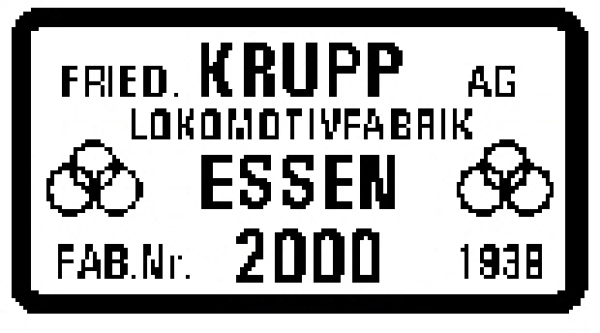 0 D DR Zubehör Fabrikschild MS Paar KRUPP BR 10