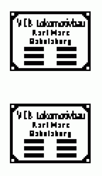 TT D DR Zubehör Fabrikschild NS Paar Babelsberg eckig klein BR 3