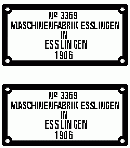 TT D DR Zubehör Schild Paar ESSLINGEN oval