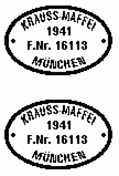 N D DR Zubehör Schild Paar Kraus Maffei oval