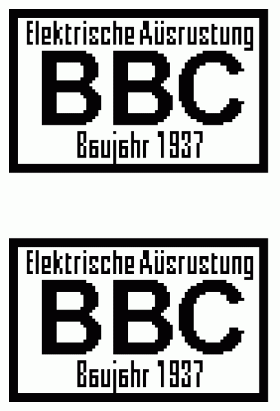 TT D DR Zubehör Schild Paar BBC eckig