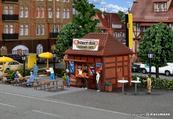 H0 Gebäude BS Kiosk Bratwurst-Maxe, L=6x 6,5x 7,8cm, etc.........................................