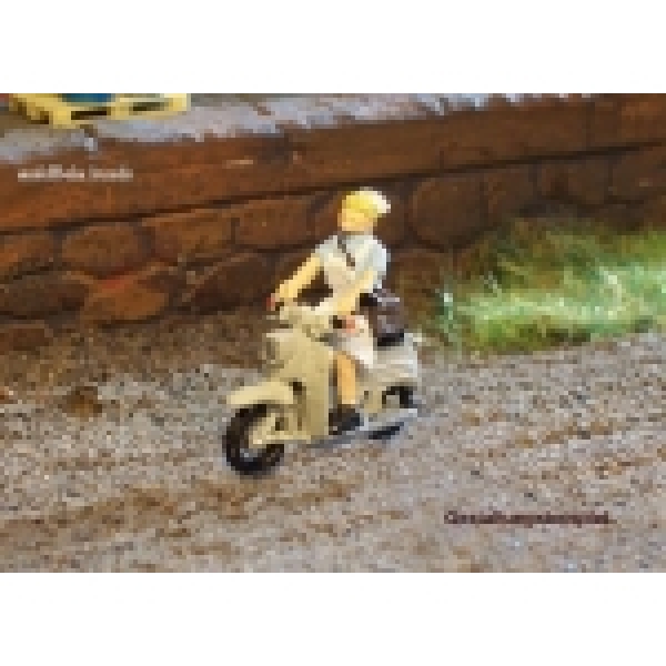 H0 D DDR Moped WM Schwalbe mit Figur Gemeindeschwester