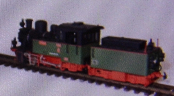 H0e D PRI Dampflokomotive Frank S grün schwarz rot