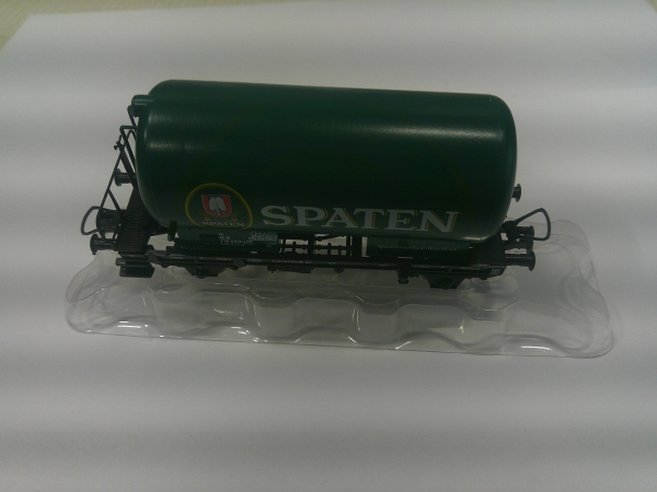 H0 Roco D DB Bierwagen mit Bremserbühne, grün, 2A, Ep.III, " SPATEN ",etc.......................................................