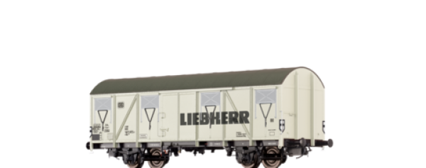 H0 D DB Güterwagen ged., GBS 245,  21 80 140 5 672 3,  2A, Ep.IV, L= 143,7mm, weiss, " Liebherr "