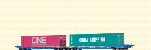 H0 D PRI Containertragwagen 8A Ep.VI VTG beladen ONE und China Shipping