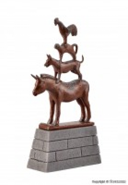 H0 Geländegestaltung Bremer Stadtmusikanten Statue, L= 2,3x 0,9x 4,4cm, etc.........................................................................