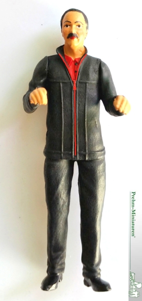 1 22 Figur Triebwagenfahrer stehend, schwarze Jacke, etc................