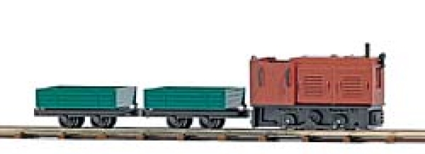 H0i D Diesellokomotive + Niederbordwagen Set 2A Ep.III