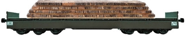 TT D DR Schwerlastwagen Bauart Samms 4850, 6A, beladen mit Holzschwellen, Bauzug RBD Magdeburg, grün- grün- schwarz, etc....................