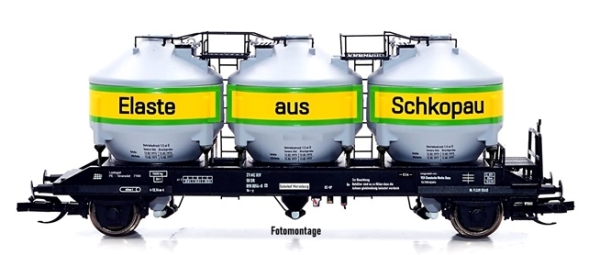 TT D DR Güterwagen Silowagen Uc- y, Elaste aus Schkopau, VEB Chemische Werke Buna, Heimatbahnhof Merseburg, mit Bremserbühne, 2A, Ep.IV, etc....... -