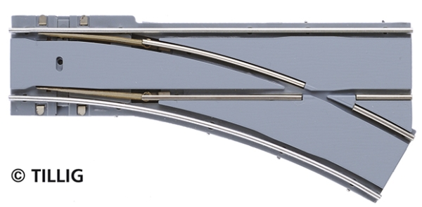 H0 Tramgleis Gleis Parallelweiche R 204/ 30°,  rechts,  Asphalt/ Beton