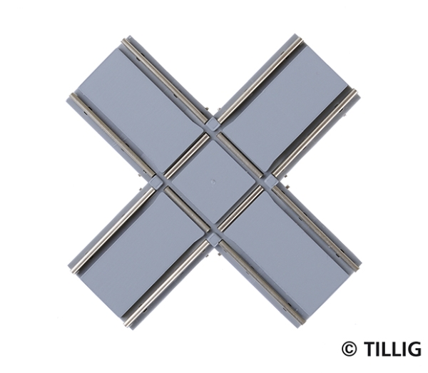 H0 Tramgleis Kreuzung symmetrisch Asphalt/ Beton