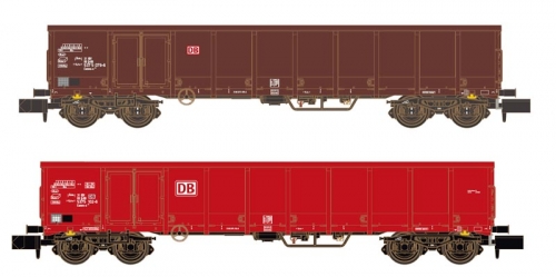 N D DB Güterwagen off. Set 2x  4A Ep.VI  braun/ rot