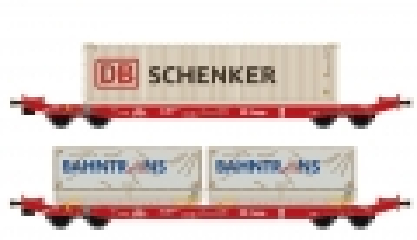 N D DB Containertragwagen Set 2x bel. 4A Ep.VI