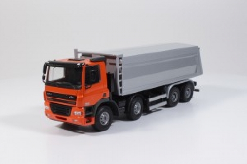 1 50 LKW DAF Kipper 2A mit Auflieger 2A orange