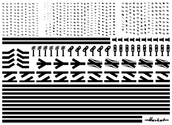 Elt Zubehör Gleisbildstellwerk Haftdrucksymbole m. Buchstaben, etc...........................................................................................