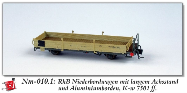 nm Ch BS RhB Niederbordwagen 7501 Radstand lang