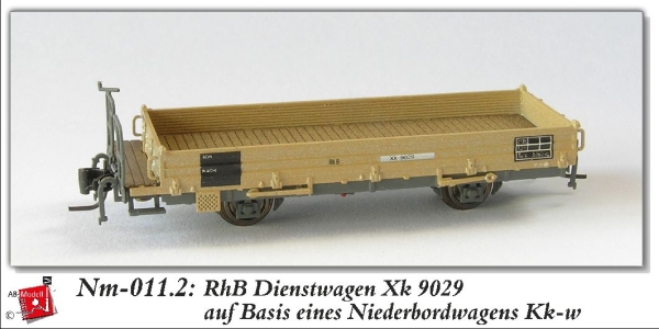 nm Ch RhB Dienstwagen 9029 Radstand kurz Niederbord