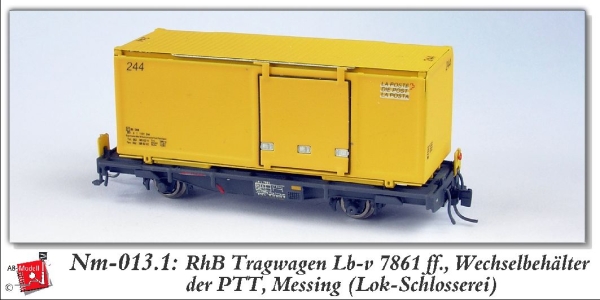 nm Ch RhB Tragwagen 7861 2a Ep.   mit Wechselbehälter