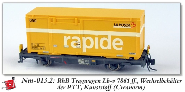 nm Ch RhB Tragwagen 7861 2A Ep. Behälter Creanorm