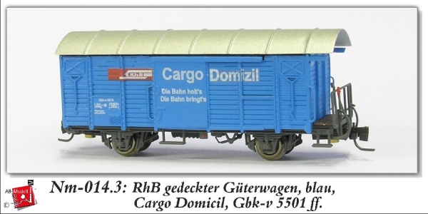 nm Ch RhB Güterwagen 5501 ged. 2A Ep.   blau Cargo Domizil