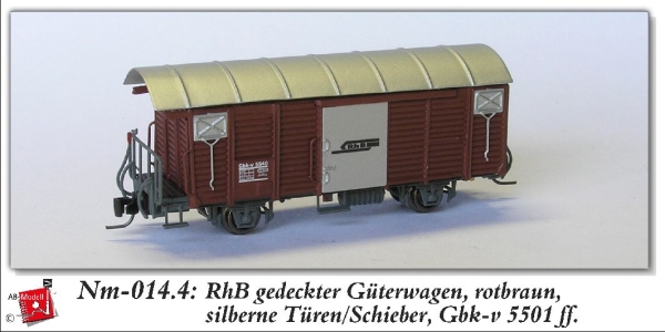 nm Ch RhB Güterwagen 5501 ged. 2A Ep.  braun Türen silber