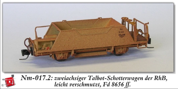 nm Ch RhB Schotterwagen 8656 2A Ep.    Talbot gelb mit Alterung