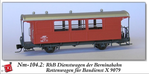 nm Ch BS RhB Mannschaftswagen 9079 2a Ep.  rostorange