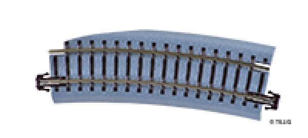 H0m Bettungsgleis gebogenes Passstück BR22k rechts R353mm/15°