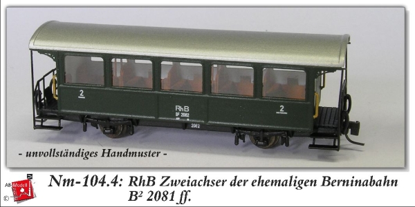 nm Ch BS RhB Personenwagen B 208 2A Ep.III grün