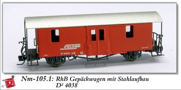 nm Ch RhB Gepäckwagen D 4038 2A Ep.   rot