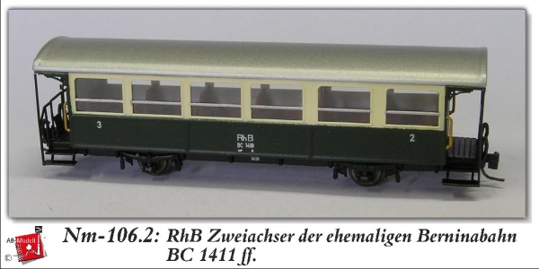 nm Ch RhB Personenwagen BC 141 2a Ep.    grün creme 1942