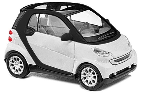 H0 D PKW BS Smart Fortwo 07, weiß, etc........................................................................