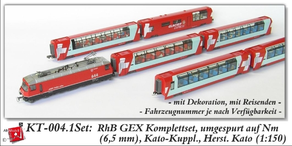 n 1 150 Ch Pri Glacier Express kompl. Set nm 6,5mm Kato Kupplung