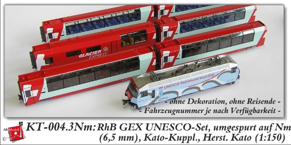n 1 150 Ch Pri Glacier Express Set UNESCO Lok Wag.6x nm Kato Kup