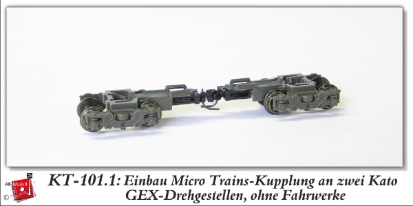 n 1 150 Ersatzteil Micro Trains- Kupplung an zwei Drehgestellen 