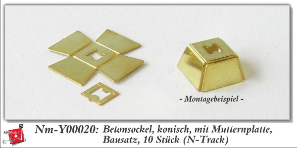 n nm Zubehör BS Betonsockel kon. Mutternplatte kompl. 10x