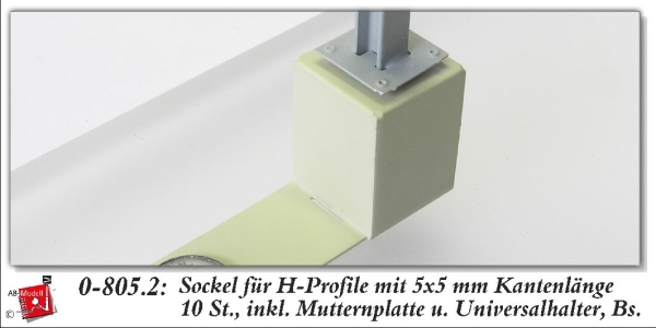 0 BS Oberleitung Sockel rechteckig H- Profil 5x 5 10x