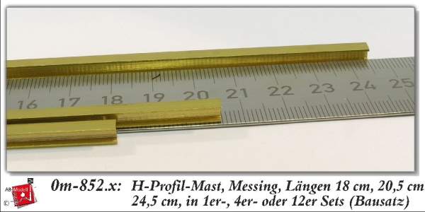 0m BS Oberleitung MS H- Profil 4x 4 gefräst 20,5cm 4x
