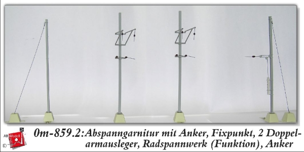 0m Oberleitung Abspannset 2x Anker Doppelmastausleger Radspannwe